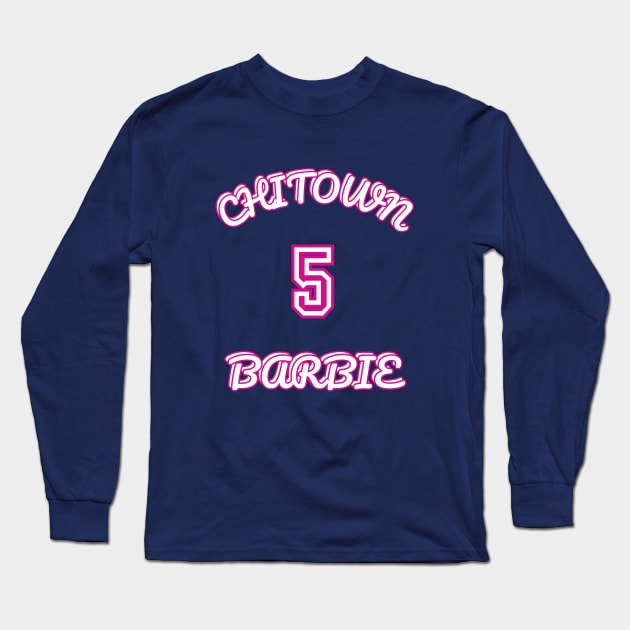 Angel Reese Chitown Barbie Chicago Sky 5 Long Sleeve T-Shirt by Shine Threads